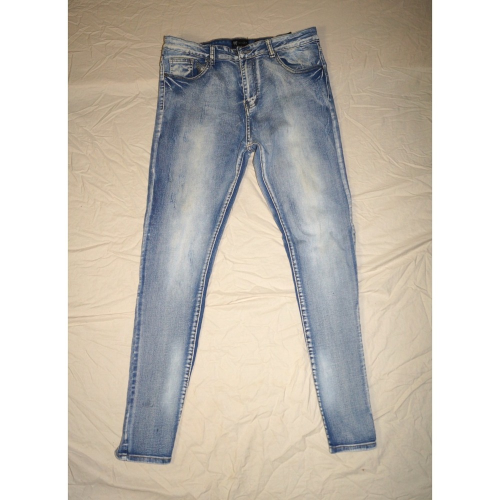 Waimea Jeans Mens  36x32 Skinny Fit Distressed Moto Retro Denim Hip Hop D13